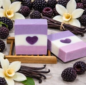 Handcrafted Black Raspberry Vanilla Soap Bar 4oz Bar